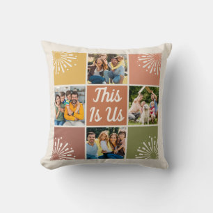 This Is Us Mid-Century 4 Photo Collage Family Cushion
