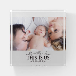 This is Us | Modern Father's Day Family Photo Paperweight