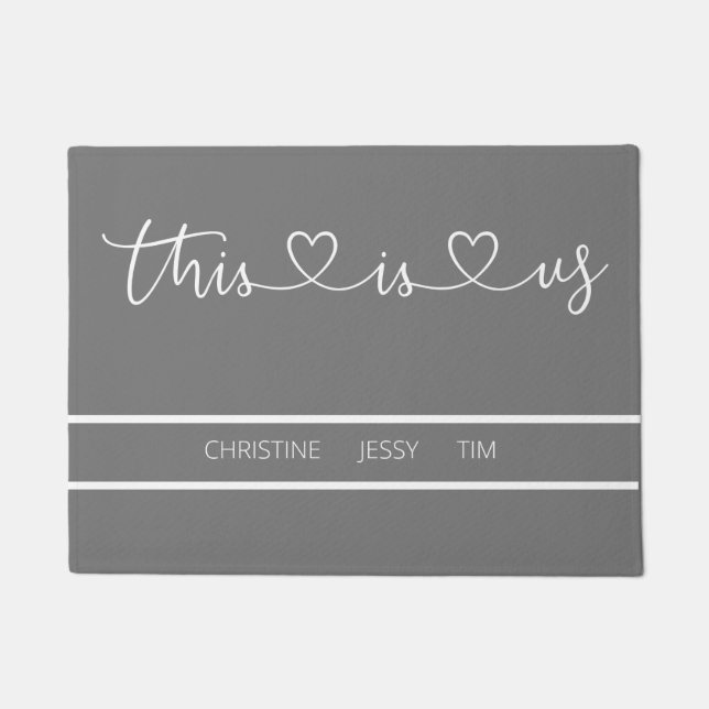 "This is us" personalizable Doormat (Front)