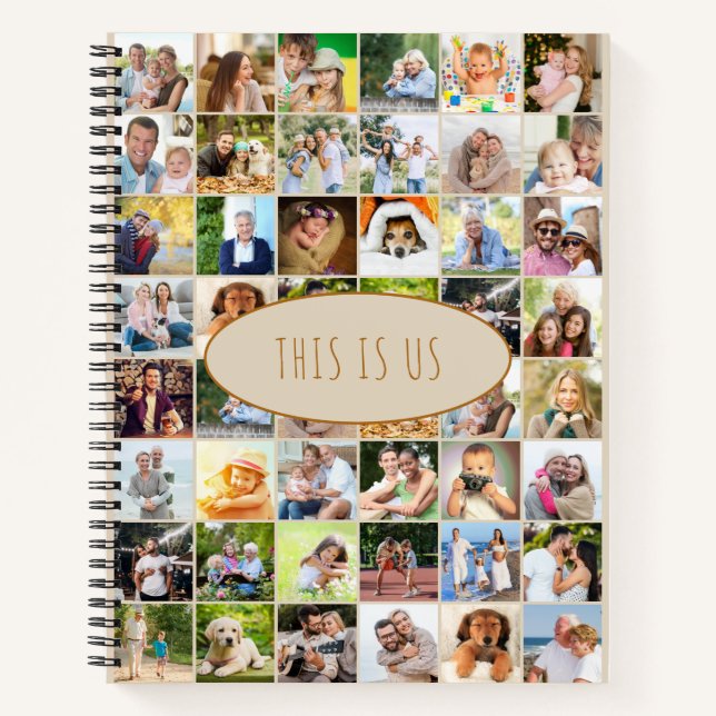 This is Us Photo Collage of 40 Pictures Cream Notebook (Front)