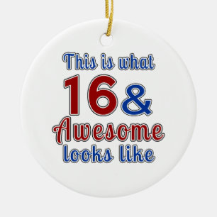 This is what 16 and awesome look like ceramic tree decoration