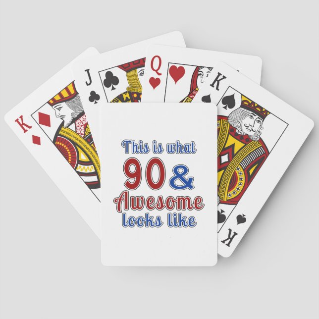 This is what 90 and awesome look like playing cards (Back)