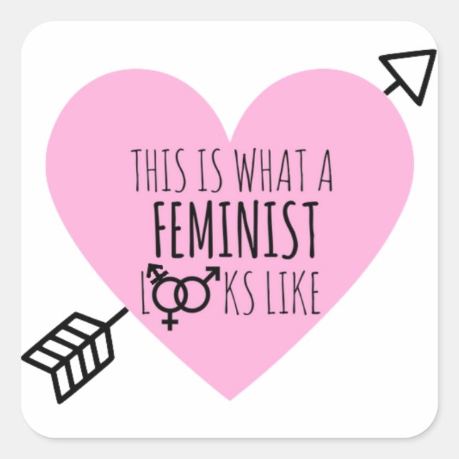 This is what a Feminist looks like Square Sticker (Front)