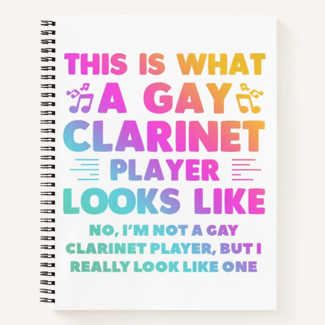 This Is What A Gay Clarinet Player Looks Like LGBT Notebook (Front)