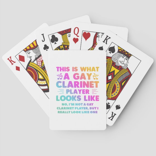 This Is What A Gay Clarinet Player Looks Like LGBT Playing Cards (Back)
