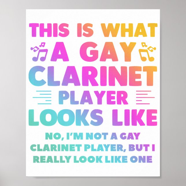 This Is What A Gay Clarinet Player Looks Like LGBT Poster (Front)
