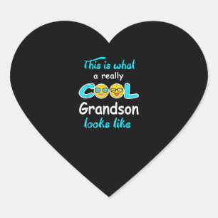 This Is What A Really Cool Grandson Looks Like Heart Sticker