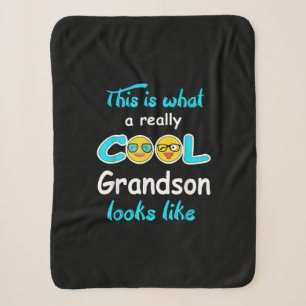 This Is What A Really Cool Grandson Looks Like Sherpa Blanket