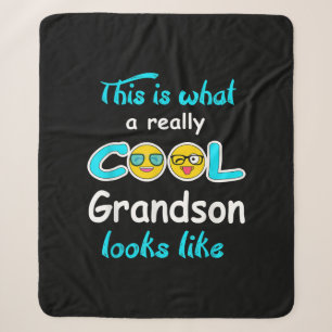This Is What A Really Cool Grandson Looks Like Sherpa Blanket