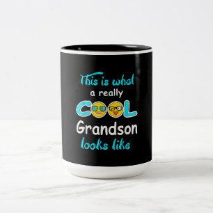 This Is What A Really Cool Grandson Looks Like Two-Tone Coffee Mug