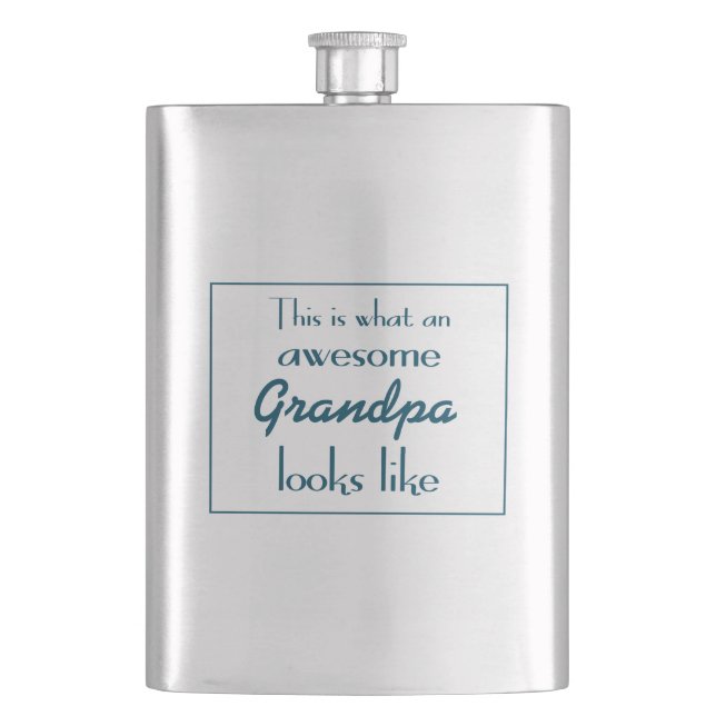 This Is What An Awesome Grandpa Looks Like Hip Flask (Front)