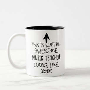 This is what an awesome Music Teacher looks like Two-Tone Coffee Mug