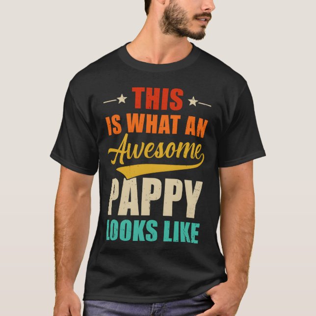 This Is What An Awesome Pappy Looks Like Fathers v T-Shirt (Front)