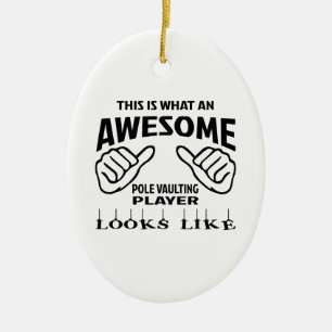 This is what an awesome Pole Vaulting player looks Ceramic Tree Decoration