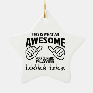 This is what an awesome Rock Climbing player looks Ceramic Tree Decoration