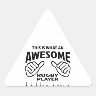 This is what an awesome Rugby player looks like Triangle Sticker