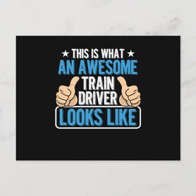 This Is What An Awesome Train Train Driver Gift Postcard (Front)