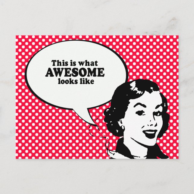 THIS IS WHAT AWESOME LOOKS LIKE POSTCARD (Front)
