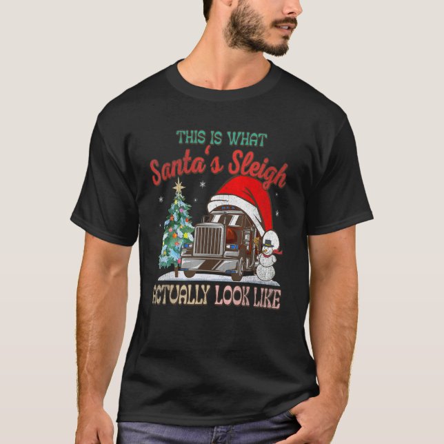This Is What My Santa's Sleigh Firefighter Truck C T-Shirt (Front)