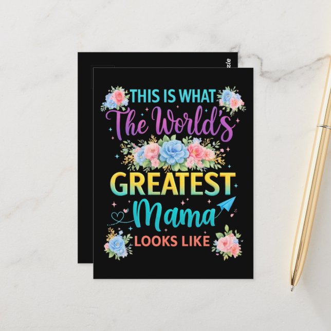 This is What Worlds Greatest Mama  Postcard (Front/Back In Situ)