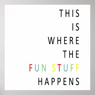 This is where the fun stuff happens poster