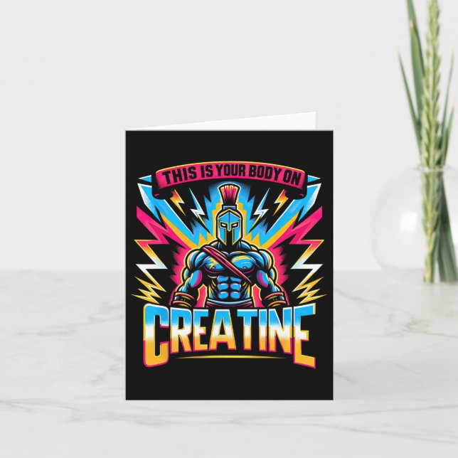This Is Your Body On Creatine Workout Gym  Card (Front)