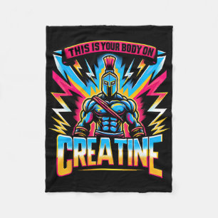 This Is Your Body On Creatine Workout Gym  Fleece Blanket