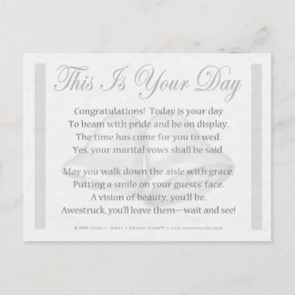 This Is Your Day (Bride) Postcard