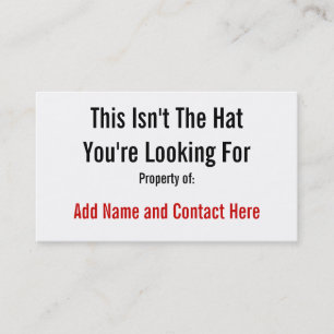 This Isn't The Hat Business Card