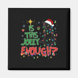 This Jolly Enough Black Cat Merry Christmas Tree L Magnet