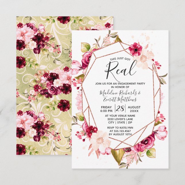 This Just Got Real Engagement Party Invitations (Front/Back)