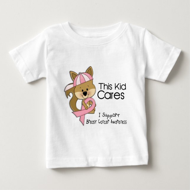 This Kid Cares Breast Cancer Awareness Baby T-Shirt (Front)