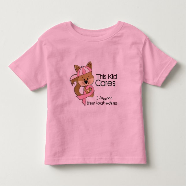 This Kid Cares Breast Cancer Awareness Toddler T-Shirt (Front)