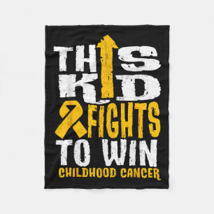This Kid Fights To Win Childhood Cancer Awareness Fleece Blanket