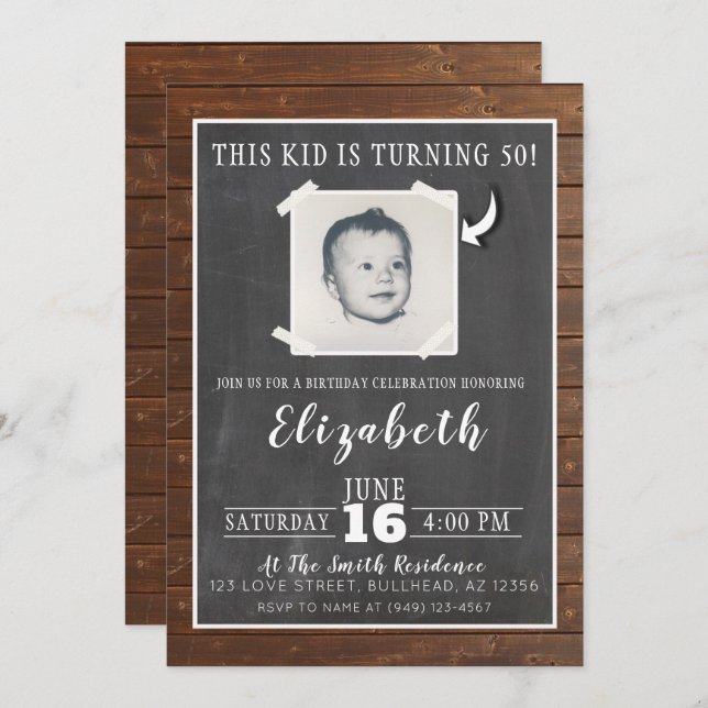 This Kid is turning Adult Photo Invite (Front/Back)
