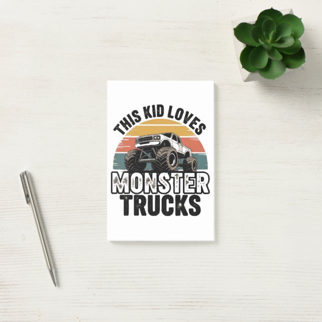 This Kid Loves Monster Trucks Post-it Notes (Office)