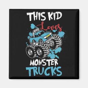 This Kid Loves Monster Trucks Tee Magnet