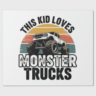 This Kid Loves Monster Trucks Wrapping Paper