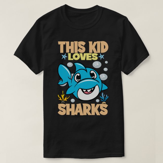 This Kid Loves Sharks I Shark Fish I Kids Shark  T-Shirt (Design Front)