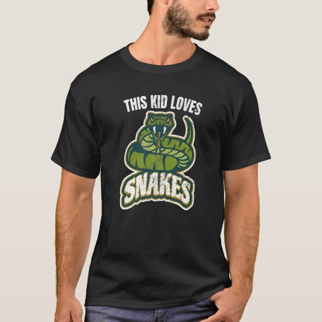 This Kid Loves Snakes Snake Quote Viper Graphic T-Shirt (Front)