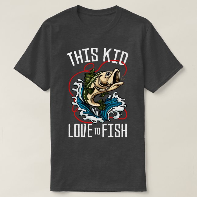 This Kid Loves To Fish Fisherman Funny Fishing T-Shirt (Design Front)