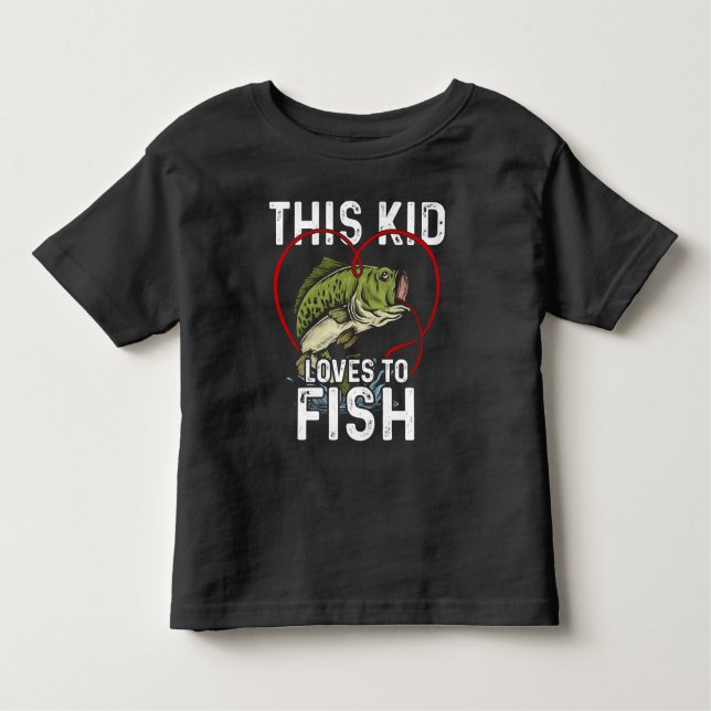 This Kid Loves to Fish Fishing Children Fisherman Toddler T-Shirt (Front)
