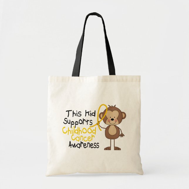 This Kid Supports Childhood Cancer Awareness Tote Bag (Front)