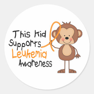 This Kid Supports Leukaemia Awareness Classic Round Sticker