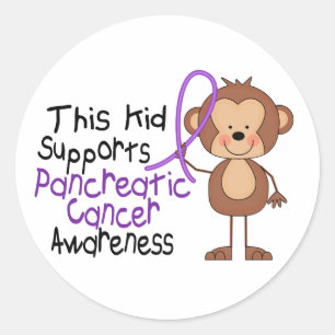 This Kid Supports Pancreatic Cancer Awareness Classic Round Sticker
