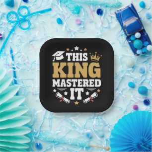 This King I Mastered It Masters Graduation Class Paper Plate