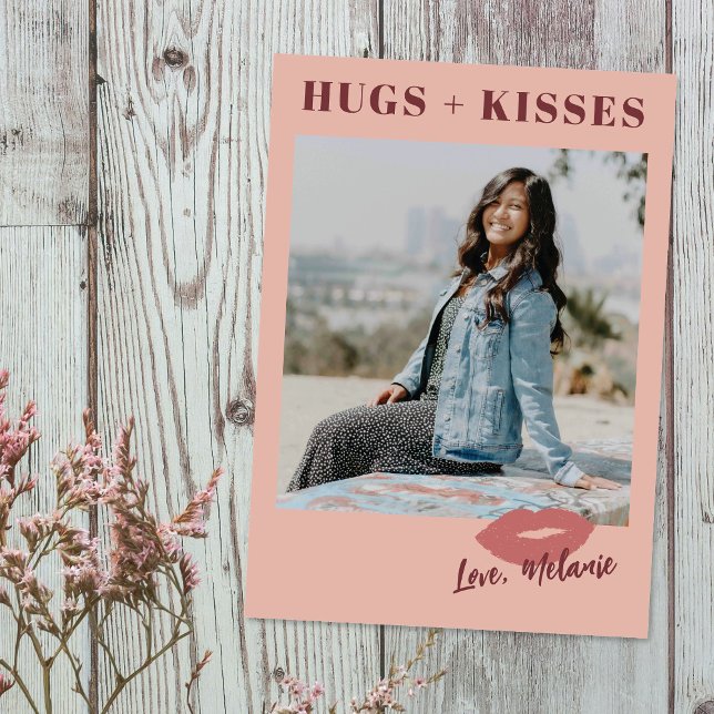 This Kiss Script Valentine's Day Photo Card -Blush (Creator Uploaded)