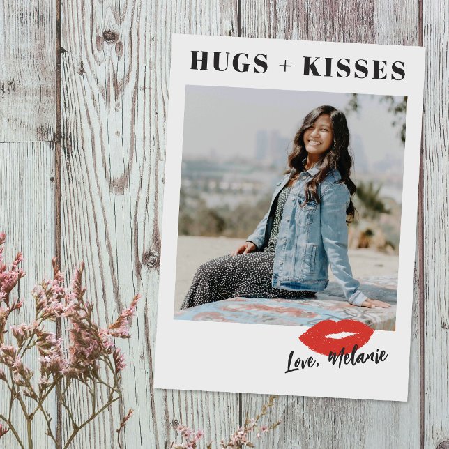 This Kiss Script Valentine's Day Photo Card - Red (Creator Uploaded)