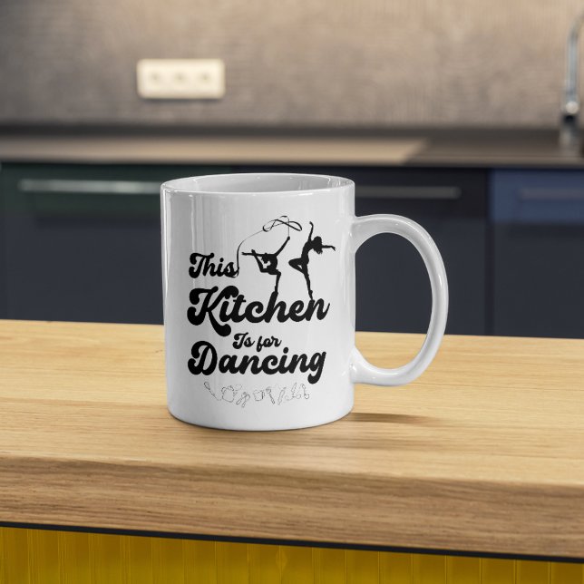 This Kitchen is for Dancing Coffee Mug (Dancing kitchen coffee mug, Joyful morning coffee cup, Whimsical kitchenware gift, Coffee lover's da)