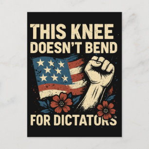 This Knee Doesn’t Bend for Dictators Holiday Postcard